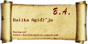 Balika Aglája névjegykártya